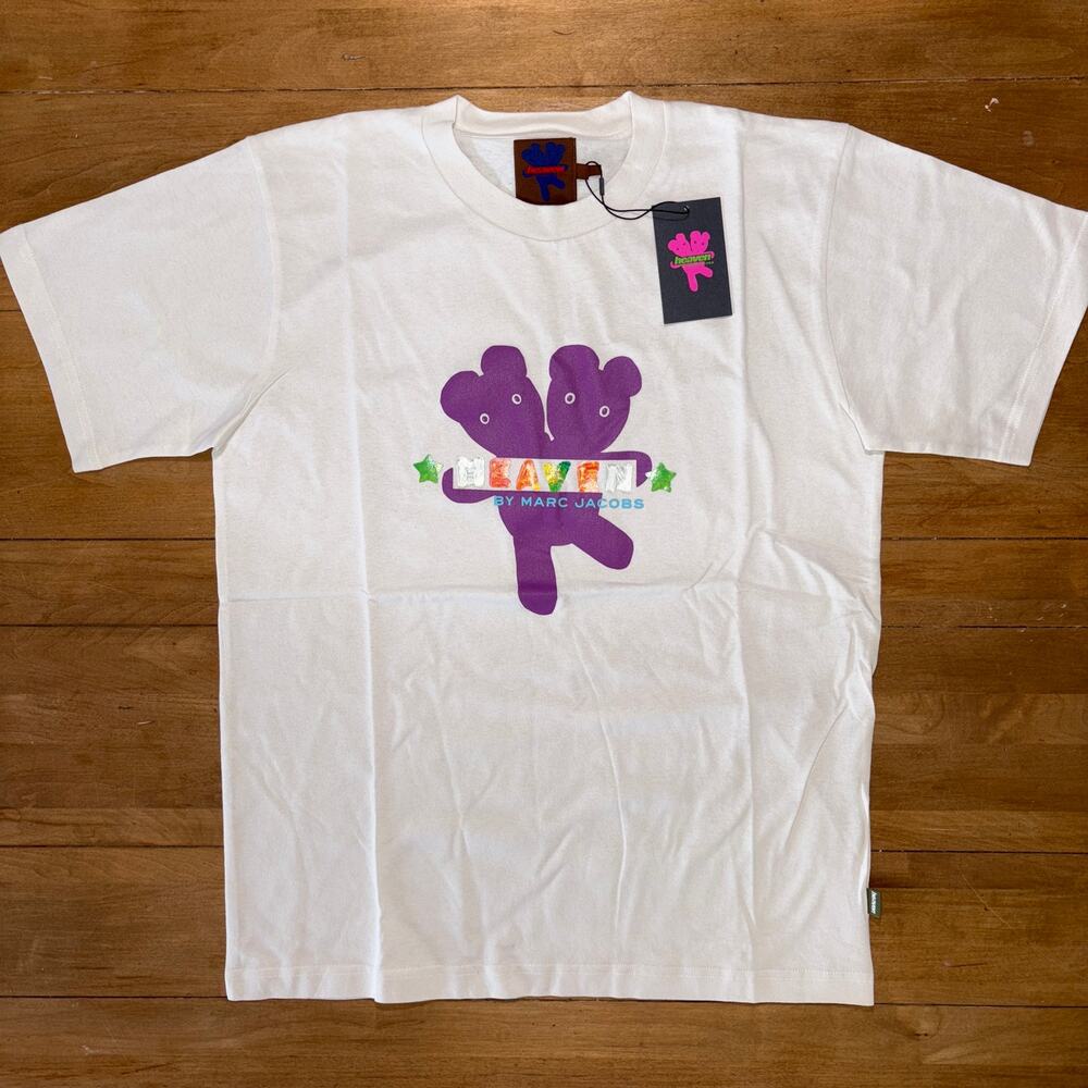 Heaven by Marc Jacobs White Double-Headed Teddy Bear Logo T-Shirt